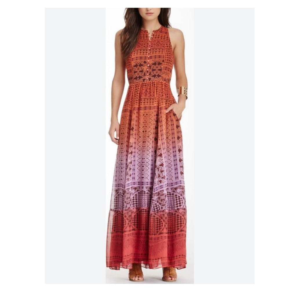 Diane von Furstenberg Basmati Silk Dip-Dye Maxi Dress Sz 8